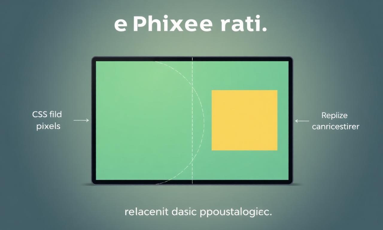 Diagram explaining device pixel ratio with CSS pixels mapped to multiple physical pixels on a retina display